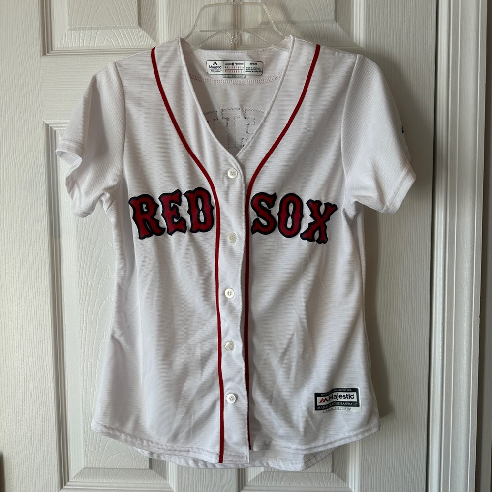 Majestic Women’s White Jersey with Red Trim